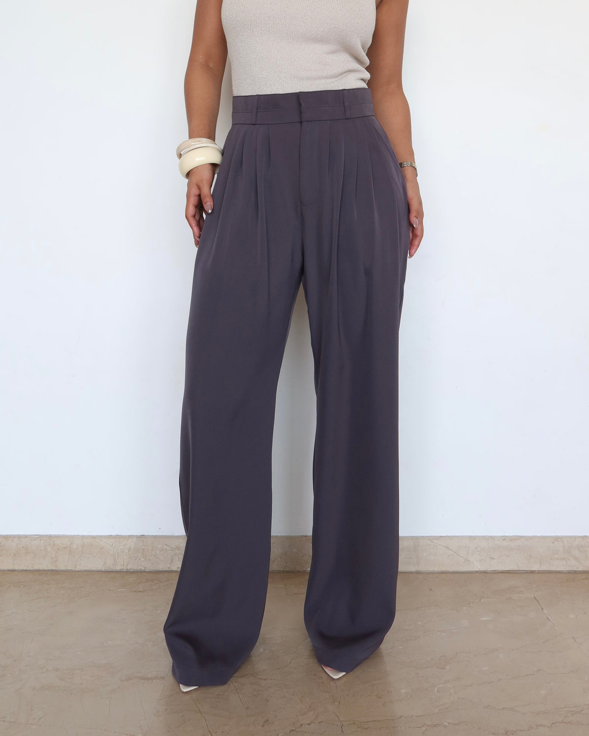 RǏWYÑ | Pleat Persona Wide Tailored Trousers