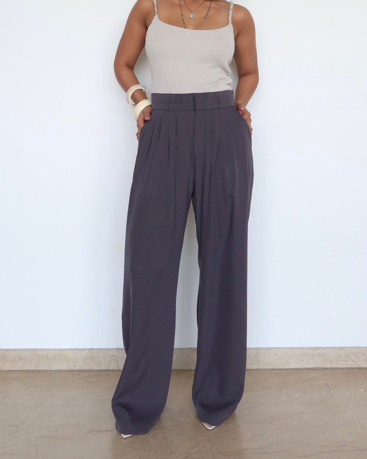 RǏWYÑ | Pleat Persona Wide Tailored Trousers