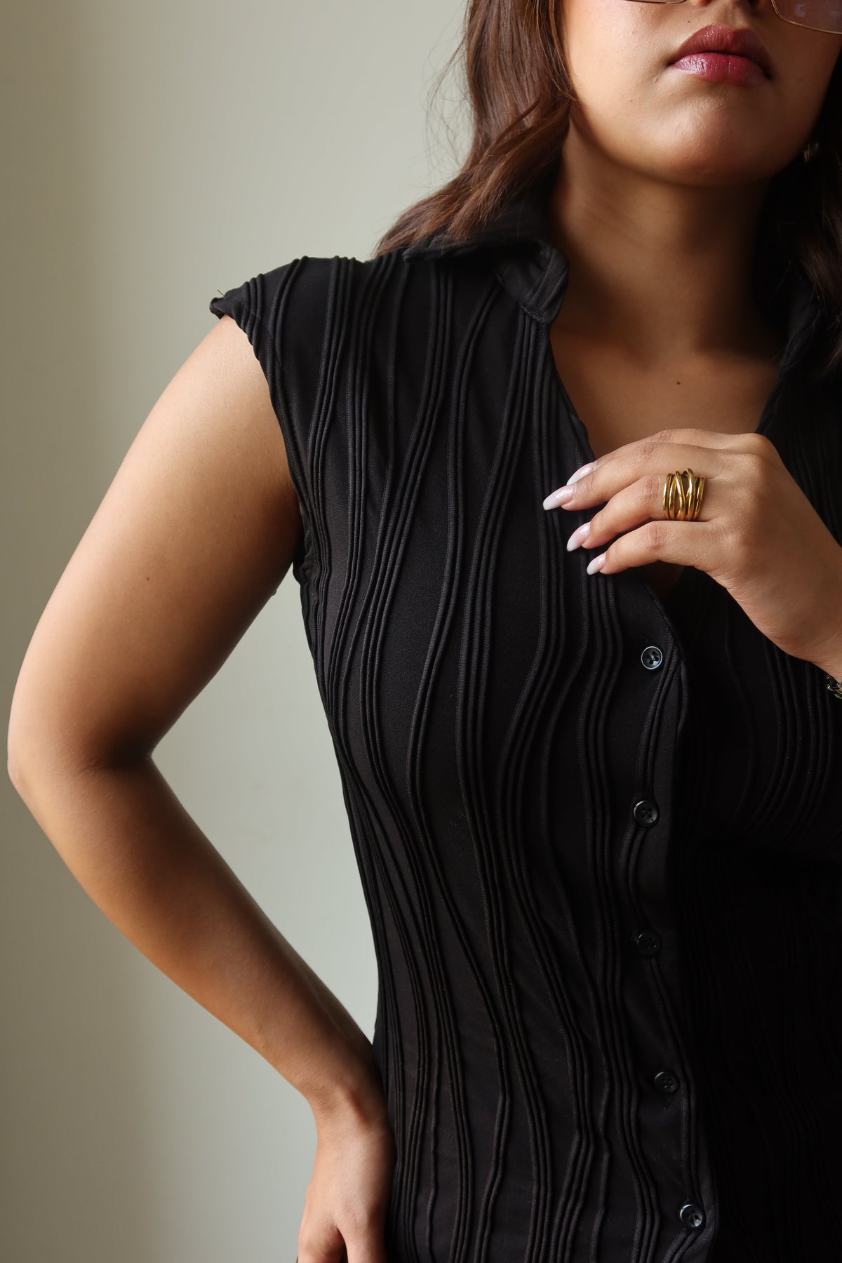 RǏWYÑ | Wavy Aura Fitted Shirt