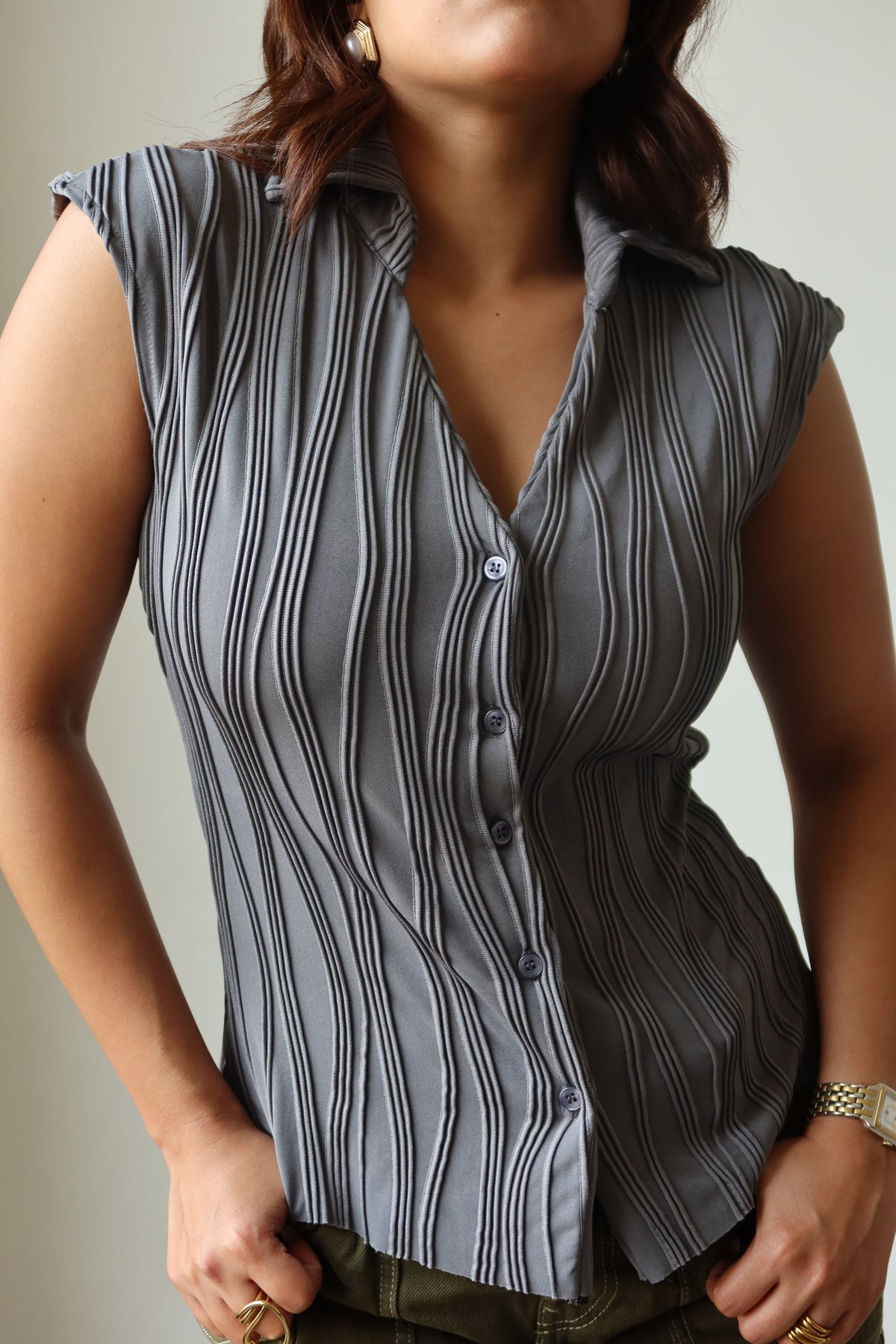 RǏWYÑ | Wavy Aura Fitted Shirt