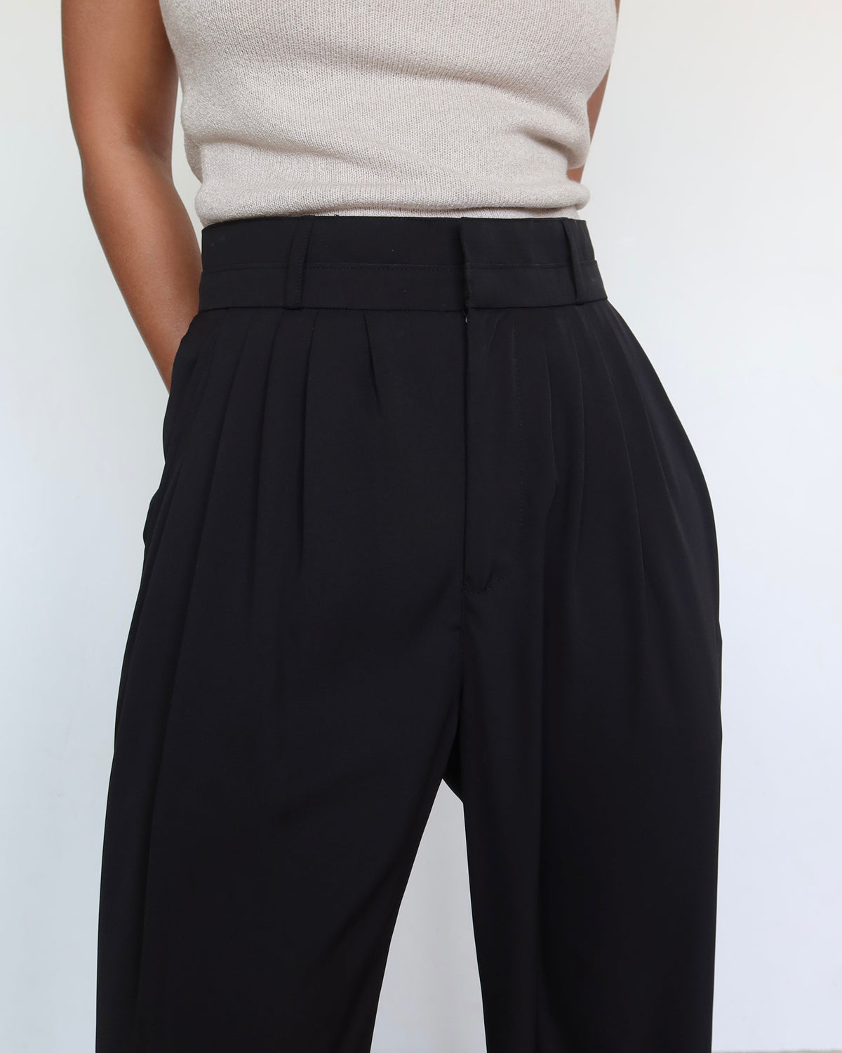 RǏWYÑ | Pleat Persona Wide Tailored Trousers
