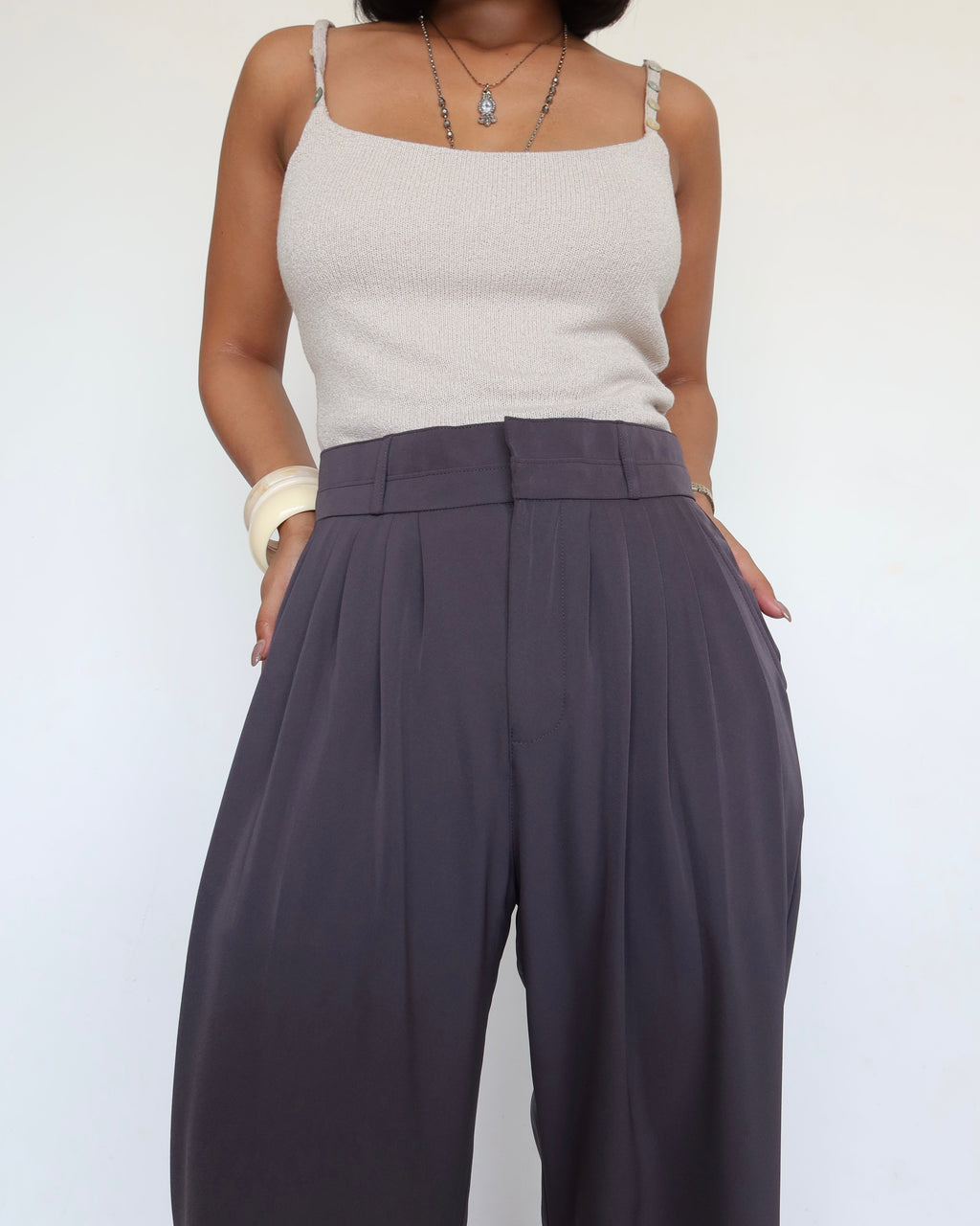 RǏWYÑ | Pleat Persona Wide Tailored Trousers