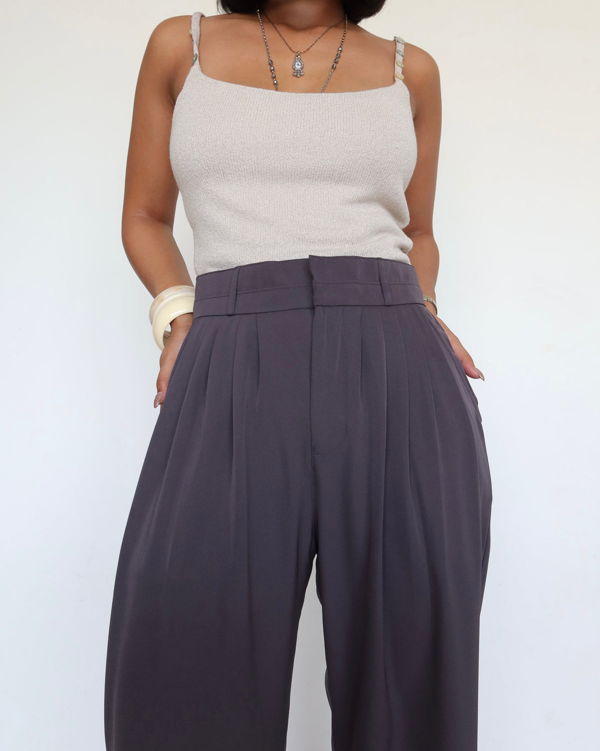 RǏWYÑ | Pleat Persona Wide Tailored Trousers