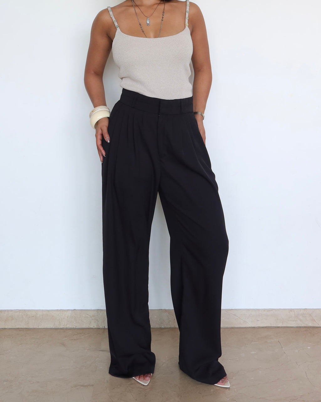 RǏWYÑ | Pleat Persona Wide Tailored Trousers