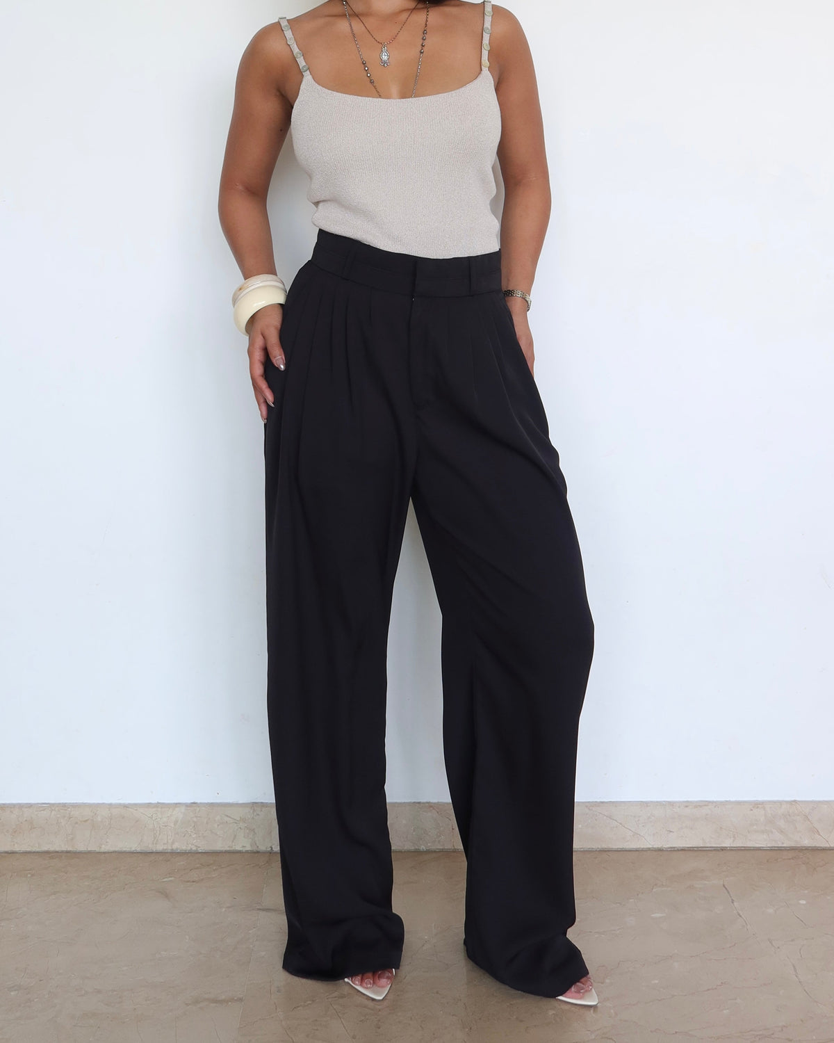 RǏWYÑ | Pleat Persona Wide Tailored Trousers