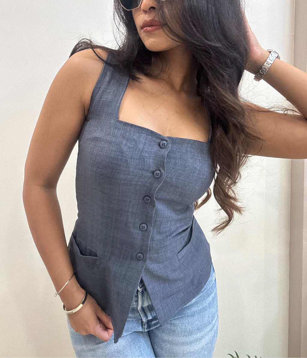 RǏWYÑ | Square Neck Vest Top