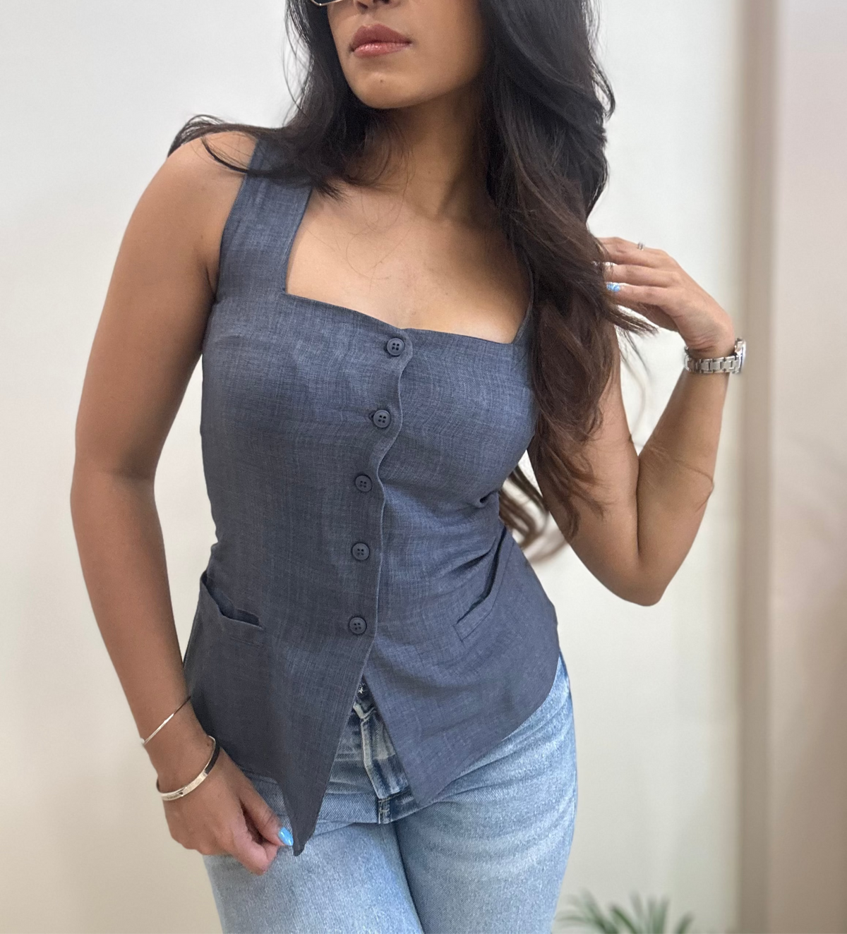 RǏWYÑ | Square Neck Vest Top
