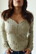 RǏWYÑ | Amberline Ripped Fitted Top