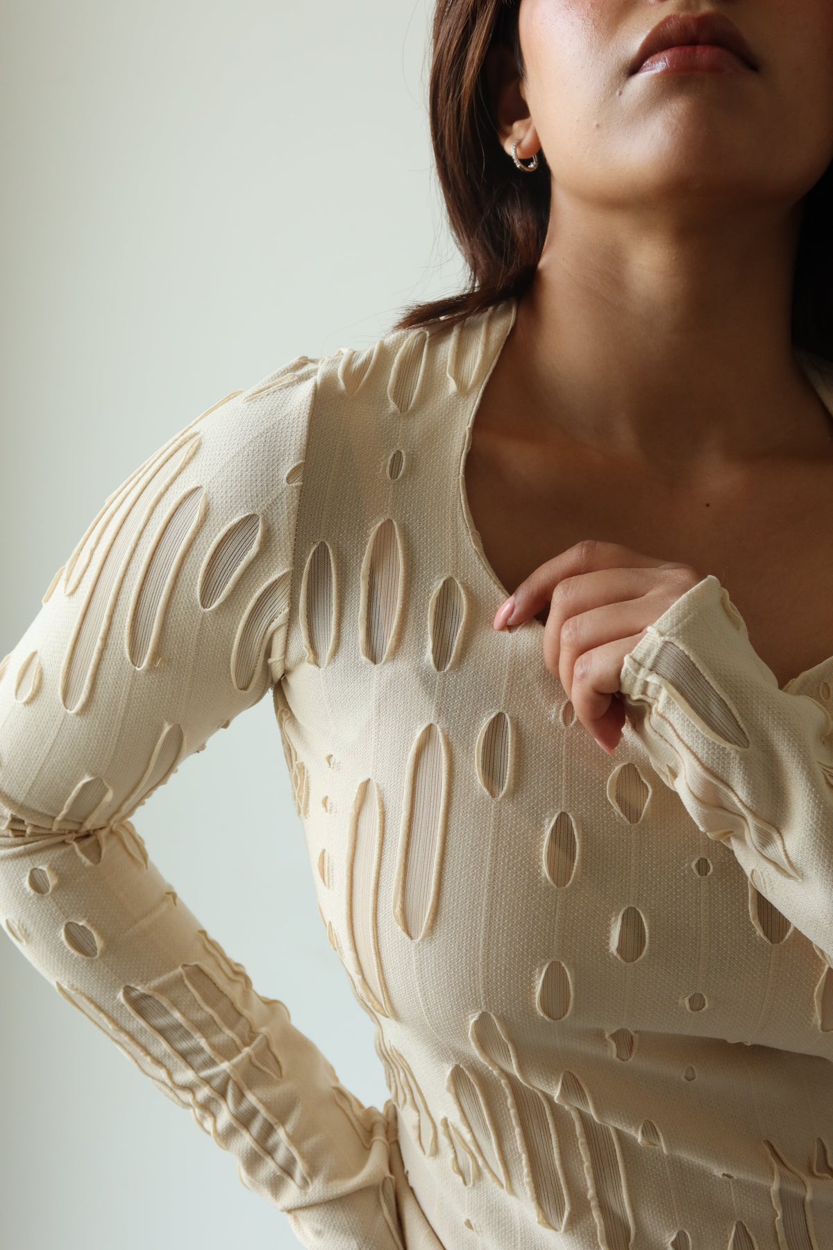 RǏWYÑ | Amberline Ripped Fitted Top