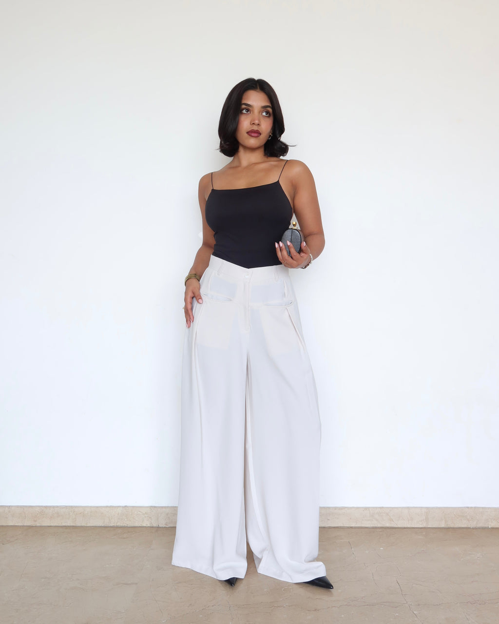 RǏWYÑ | Front Pleat Formation Wide Pants