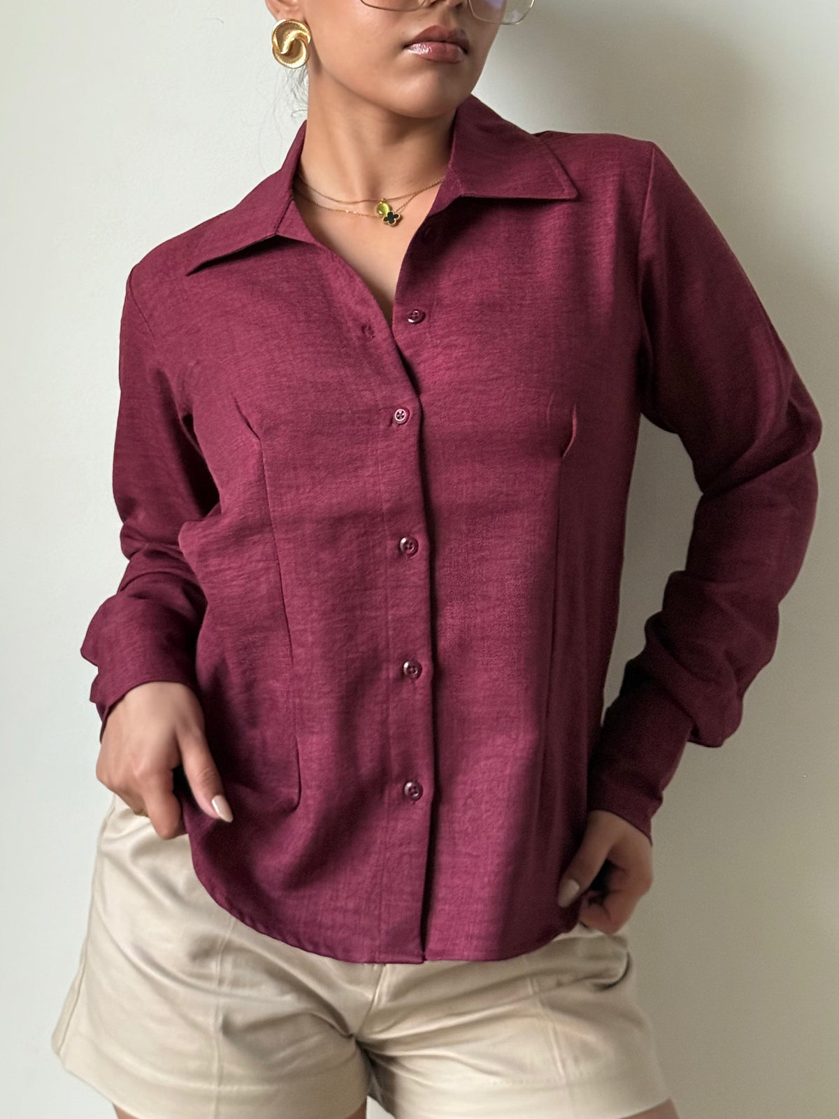 RǏWYÑ | Sculpted Waistline Classic Shirt
