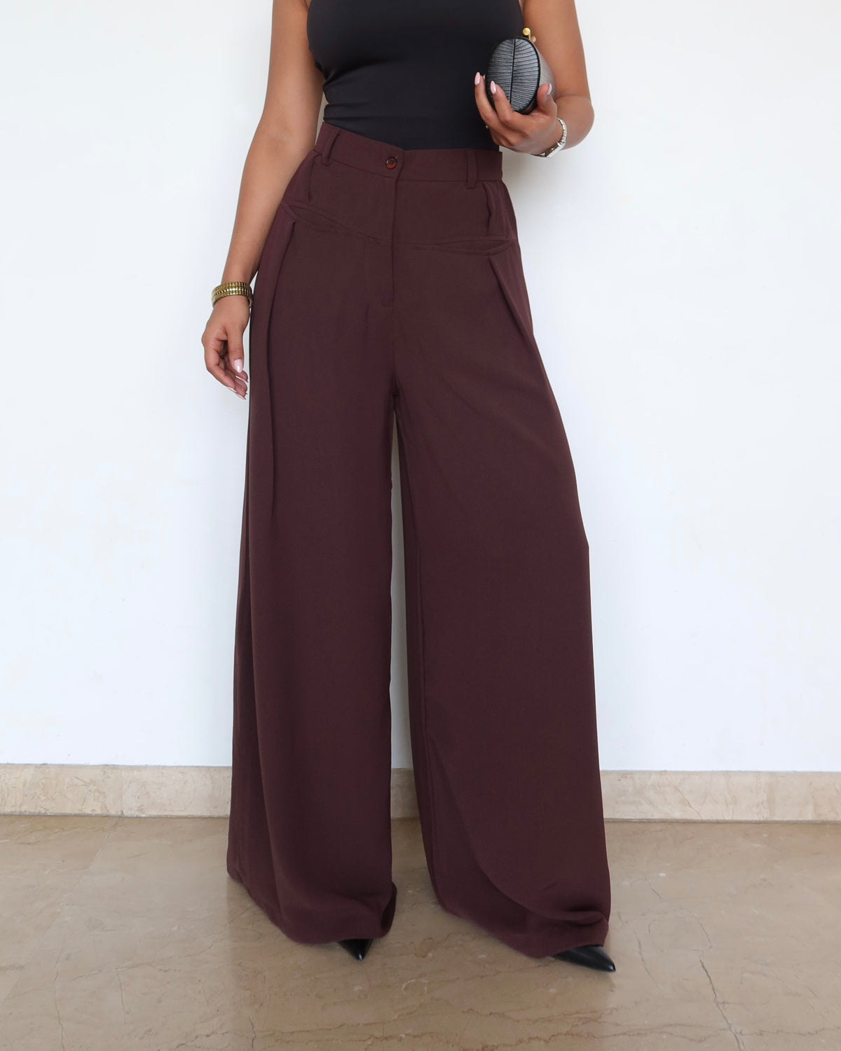RǏWYÑ | Front Pleat Formation Wide Pants