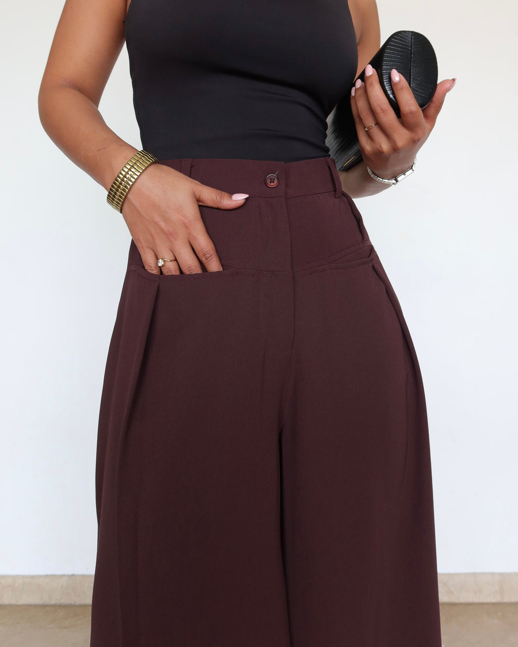 RǏWYÑ | Front Pleat Formation Wide Pants