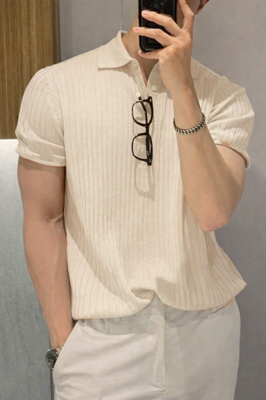 RIWYN Classic Ribbed Short-Sleeve Polo