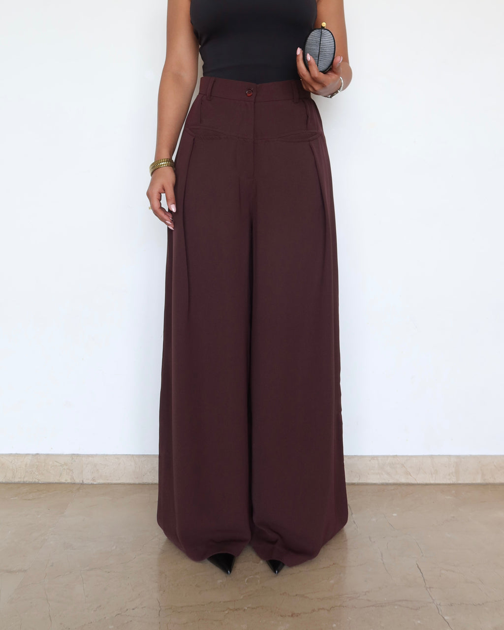 RǏWYÑ | Front Pleat Formation Wide Pants