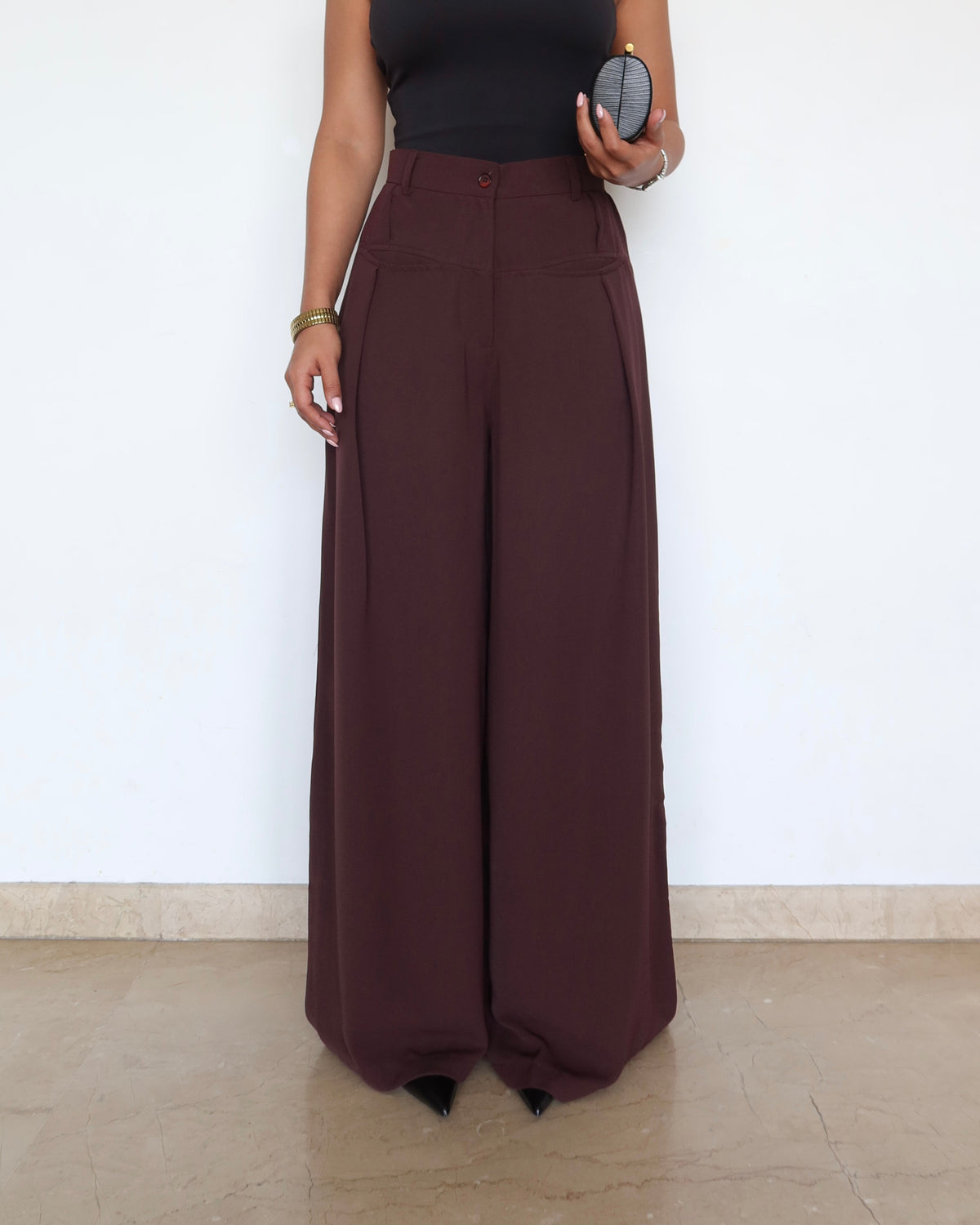 RǏWYÑ | Front Pleat Formation Wide Pants