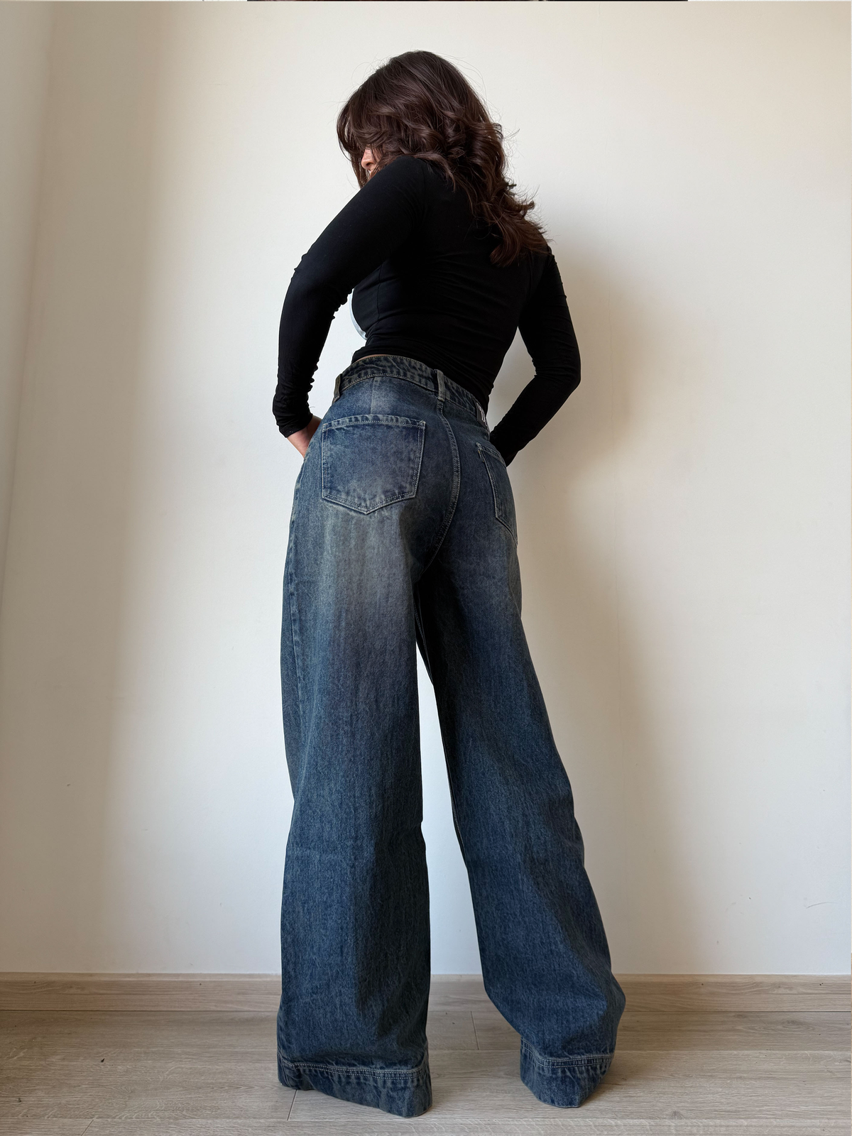 RǏWYÑ | Tinted Vintage Washed Wide Leg Baggy Jeans