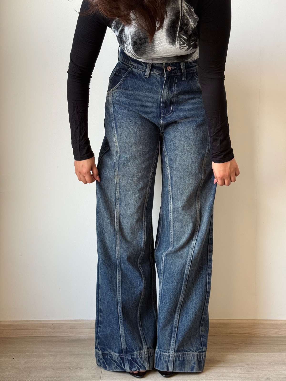 RǏWYÑ | Tinted Vintage Washed Wide Leg Baggy Jeans
