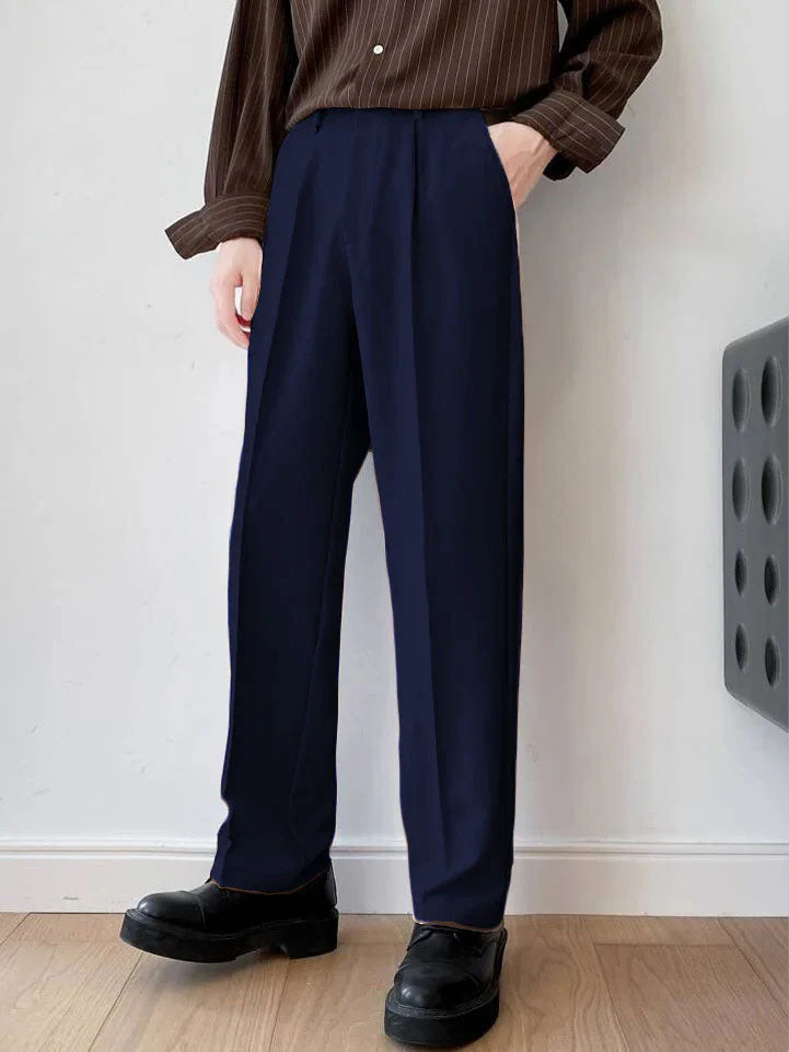 RIWYN Men Semi Formal Straight Fit Korean Pants