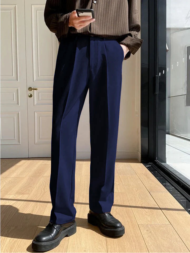 RIWYN Men Semi Formal Straight Fit Korean Pants