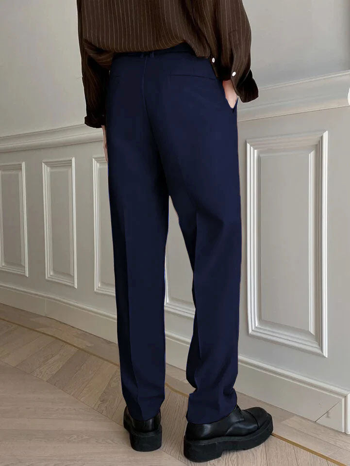 RIWYN Men Semi Formal Straight Fit Korean Pants