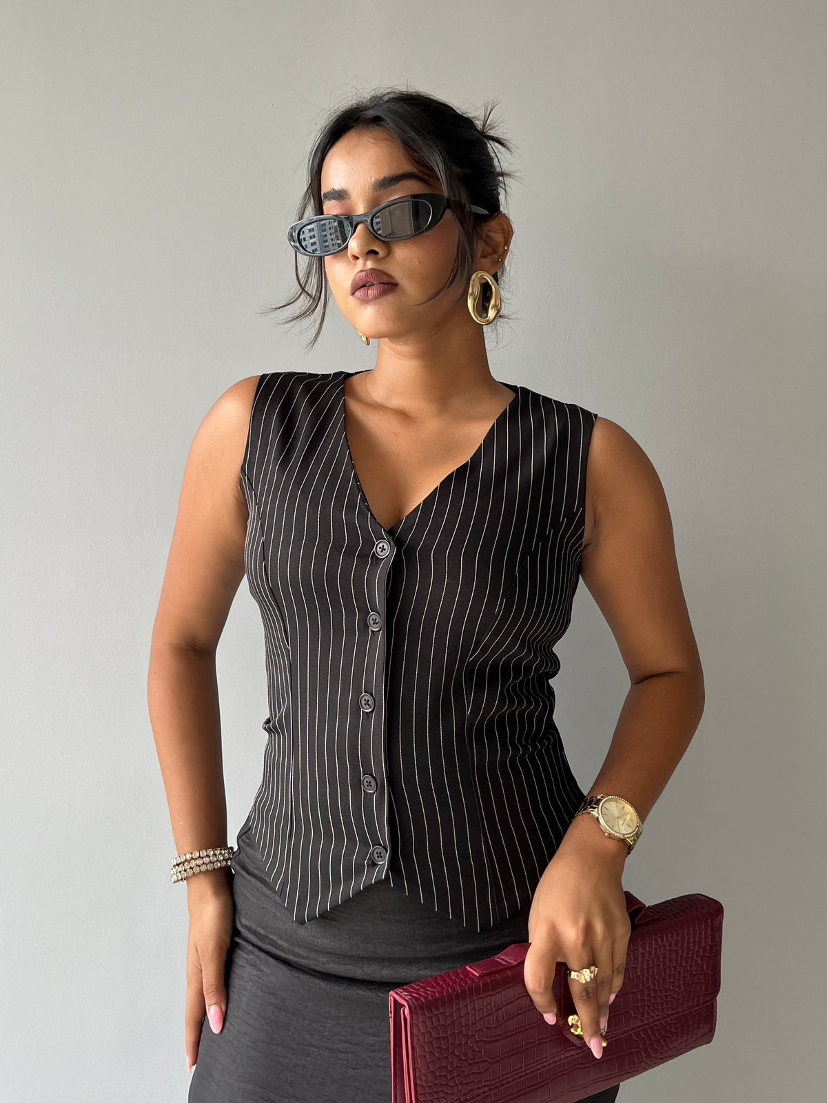 RǏWYÑ | Contoured Stripe Vest