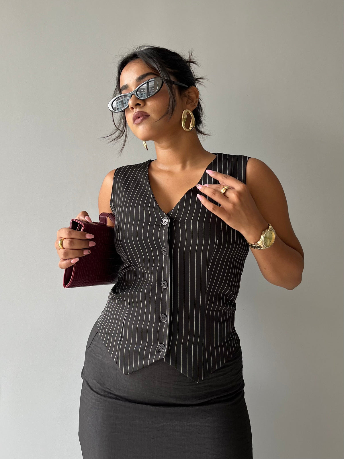 RǏWYÑ | Contoured Stripe Vest