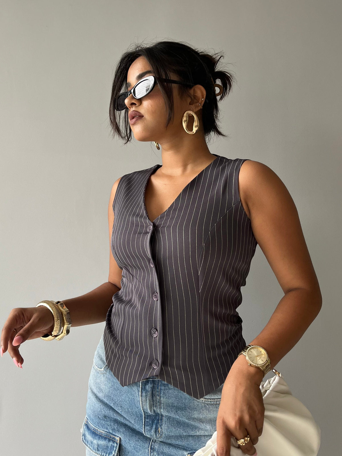 RǏWYÑ | Contoured Stripe Vest