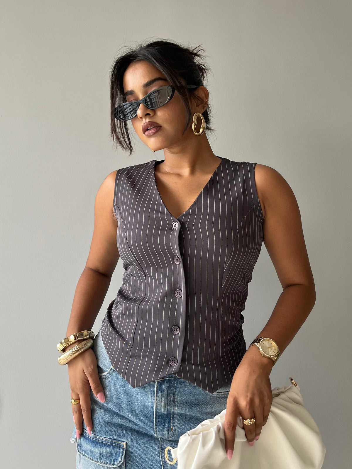 RǏWYÑ | Contoured Stripe Vest