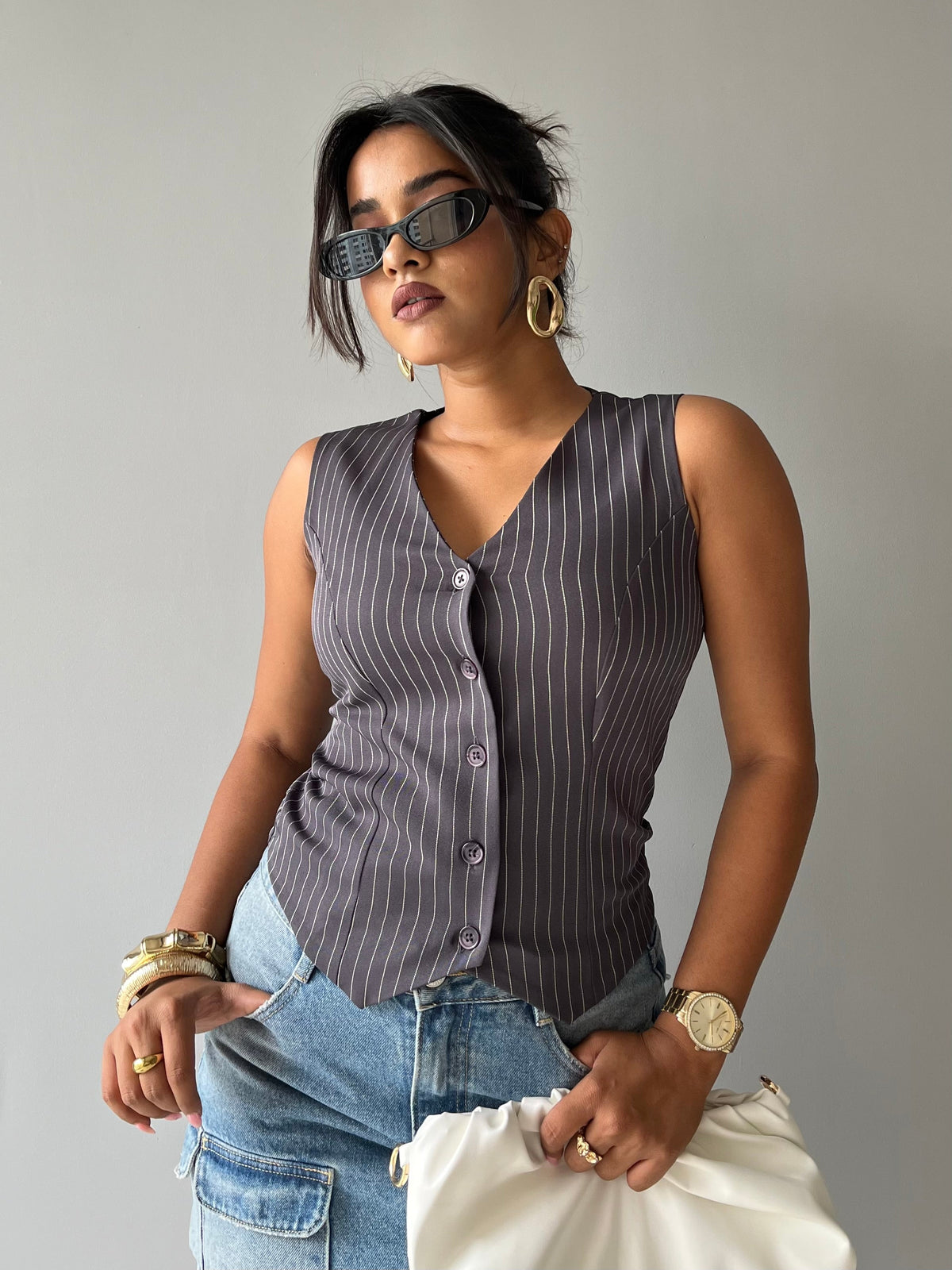 RǏWYÑ | Contoured Stripe Vest