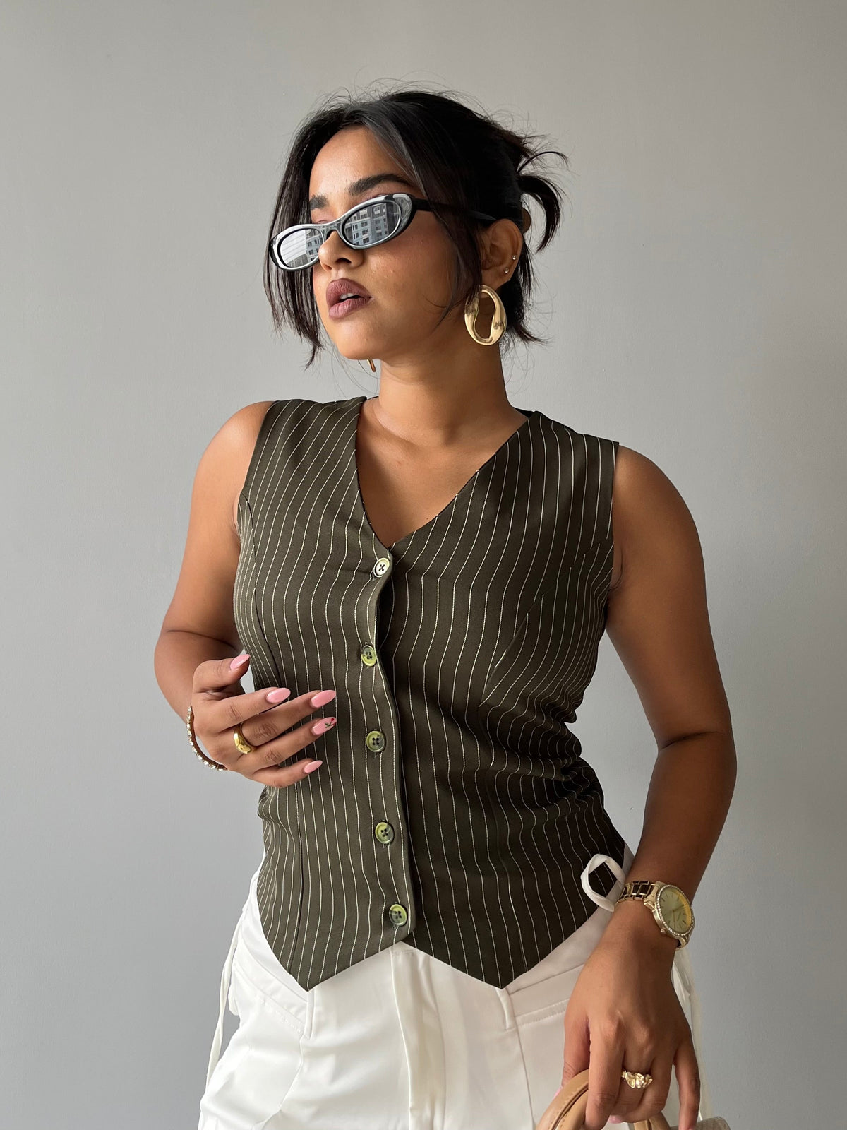 RǏWYÑ | Contoured Stripe Vest