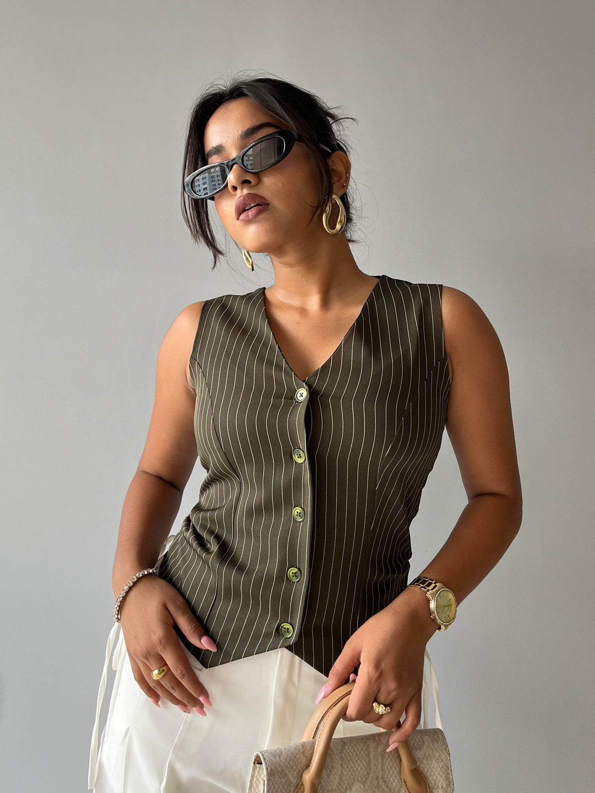 RǏWYÑ | Contoured Stripe Vest