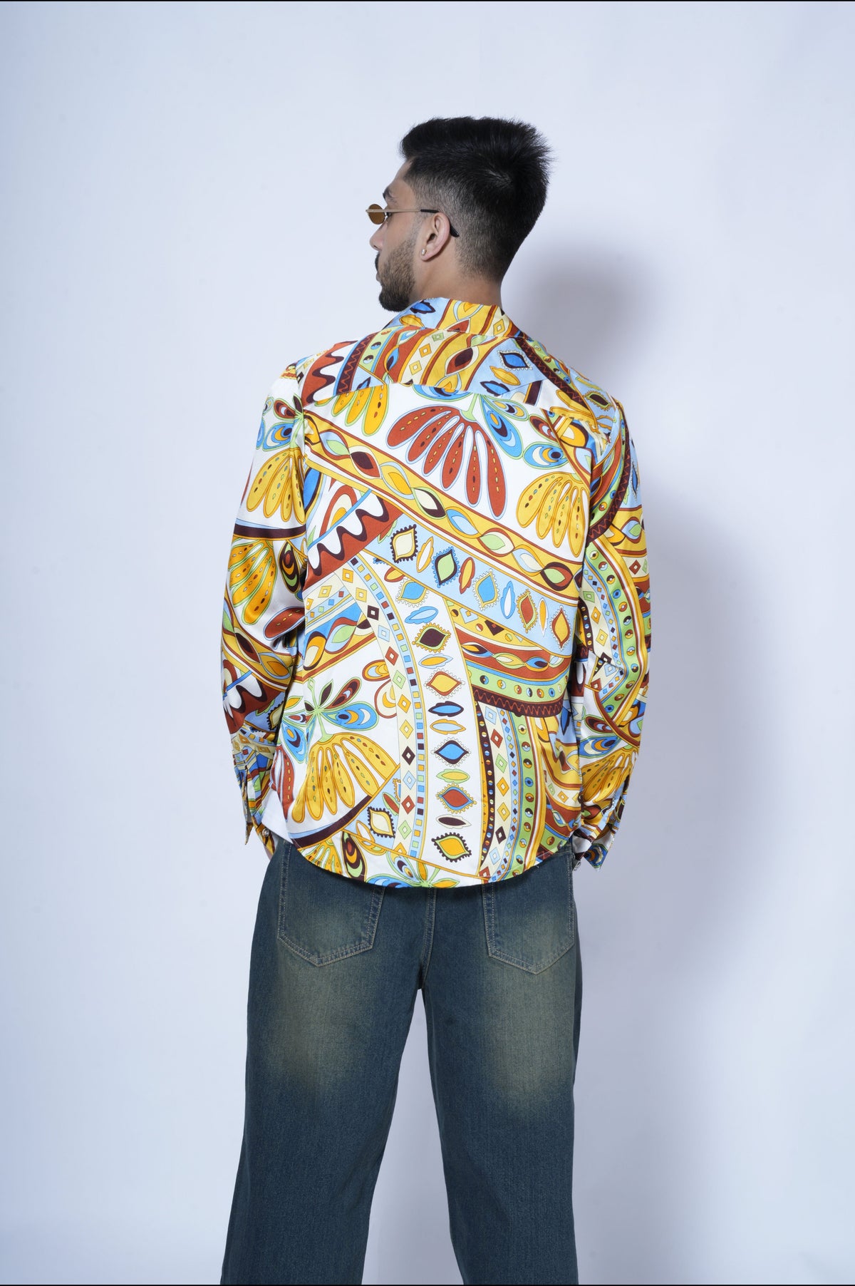 RIWYN Colorful Tribal Fusion Print Full-Sleeves Shirt