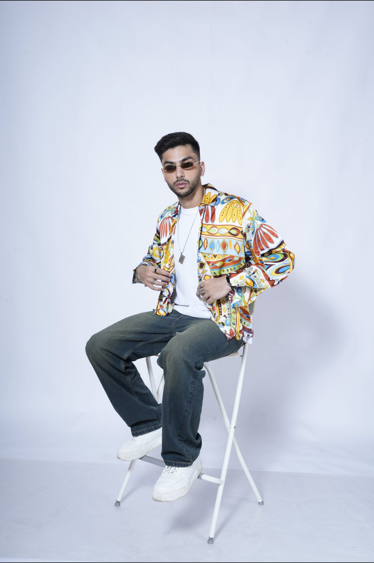 RIWYN Colorful Tribal Fusion Print Full-Sleeves Shirt
