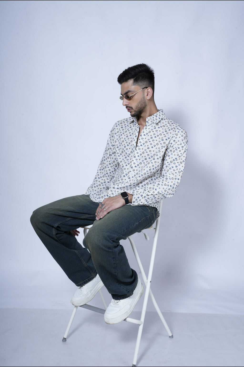 RIWYN Evil Eye Guardian Print Full-Sleeves Shirt