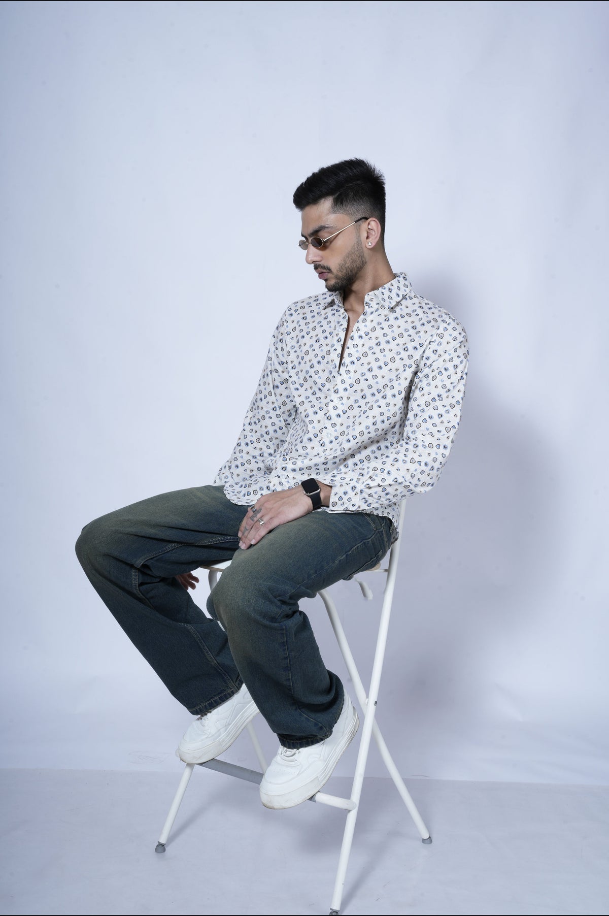 RIWYN Evil Eye Guardian Print Full-Sleeves Shirt