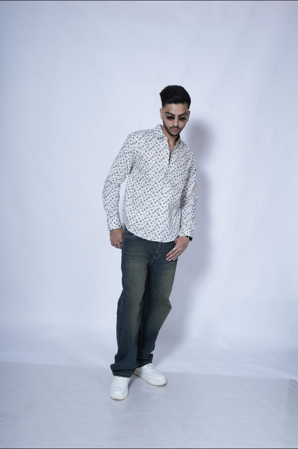 RIWYN Evil Eye Guardian Print Full-Sleeves Shirt