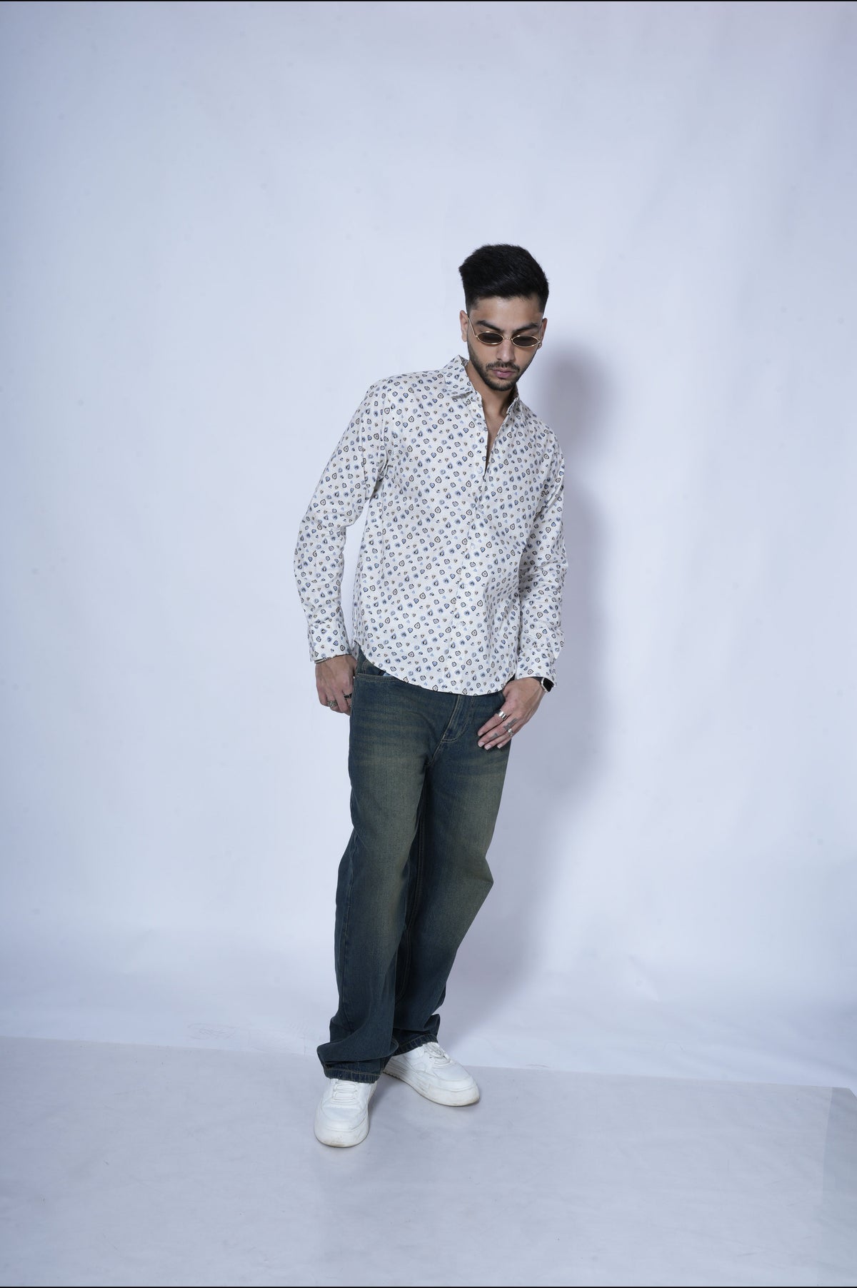 RIWYN Evil Eye Guardian Print Full-Sleeves Shirt