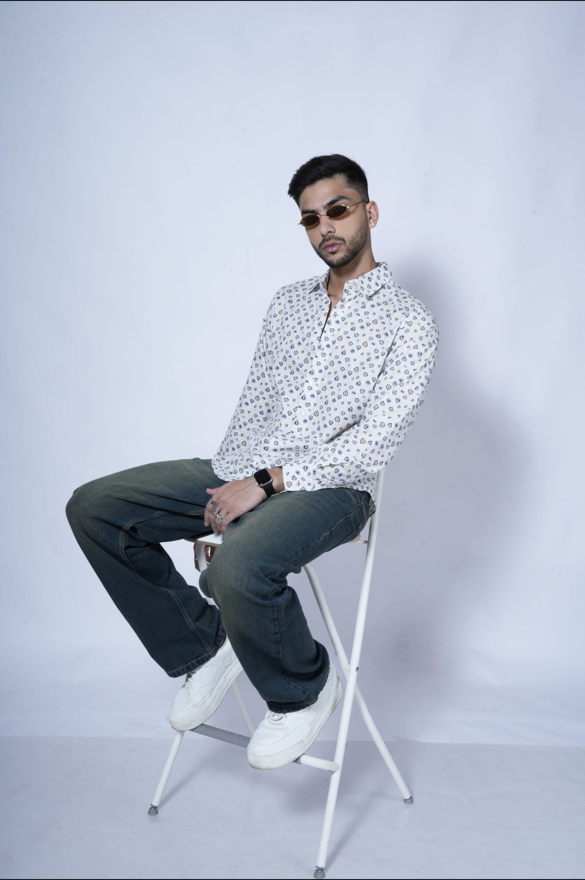 RIWYN Evil Eye Guardian Print Full-Sleeves Shirt