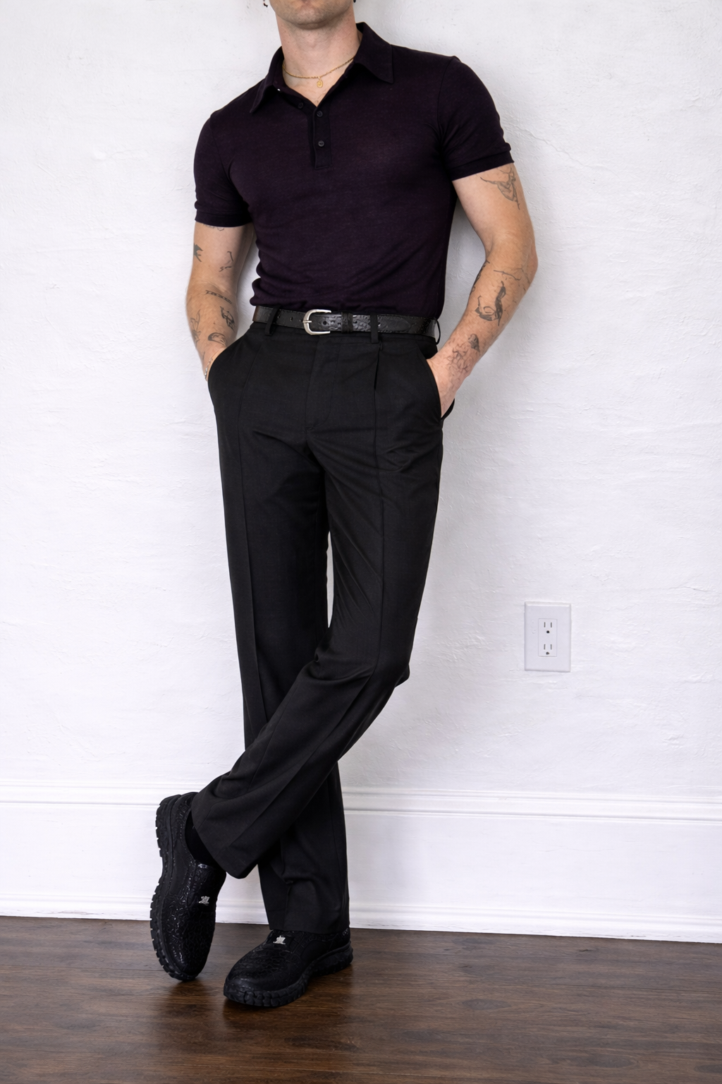 RIWYN Straight Korean Pin-Tuck Pants