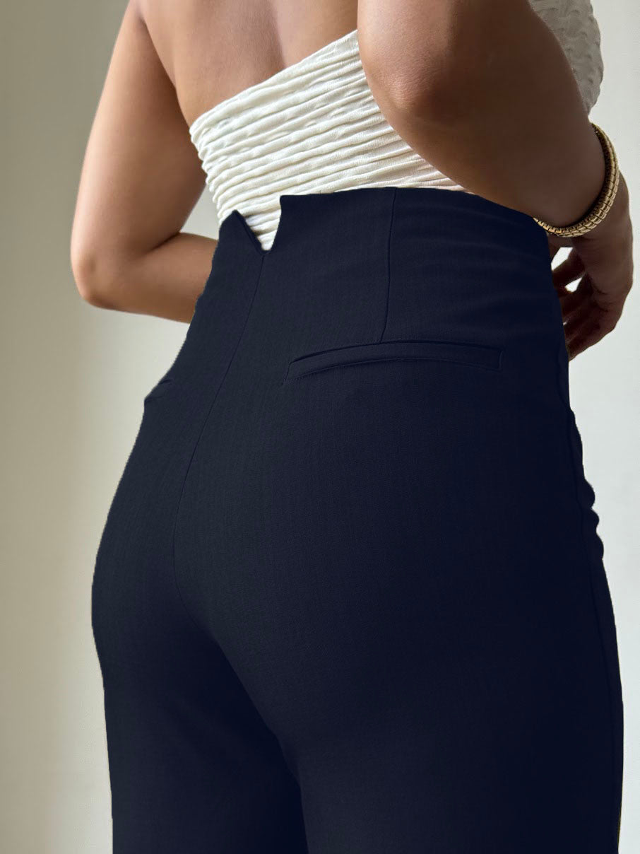 RǏWYÑ | Polished Linen Flared Tailored Pants