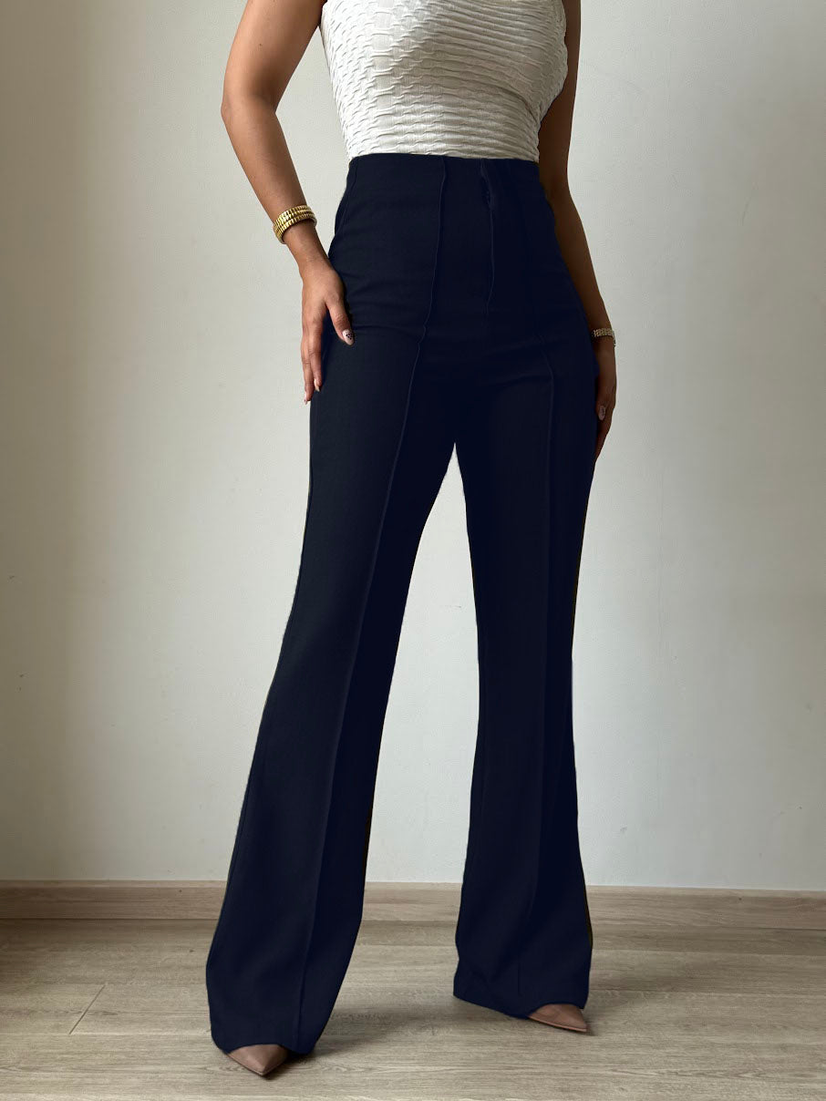 RǏWYÑ | Polished Linen Flared Tailored Pants