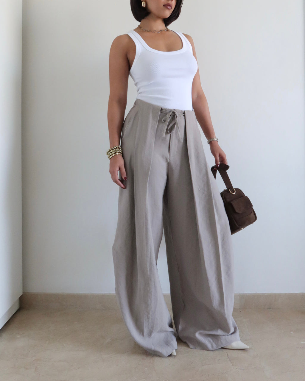RǏWYÑ | Draped Edit Wide Leg Pants