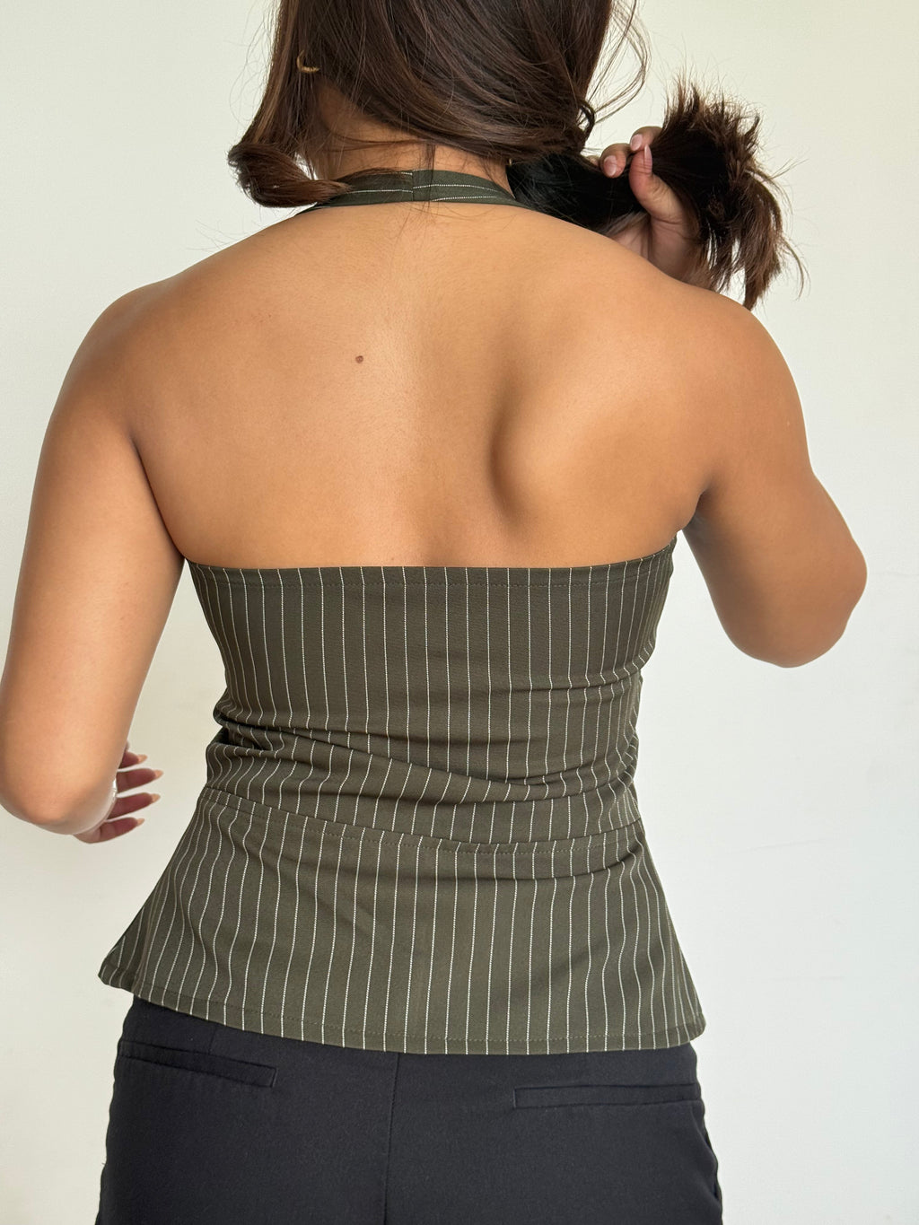 RǏWYÑ | Stripe Structure Halter Top