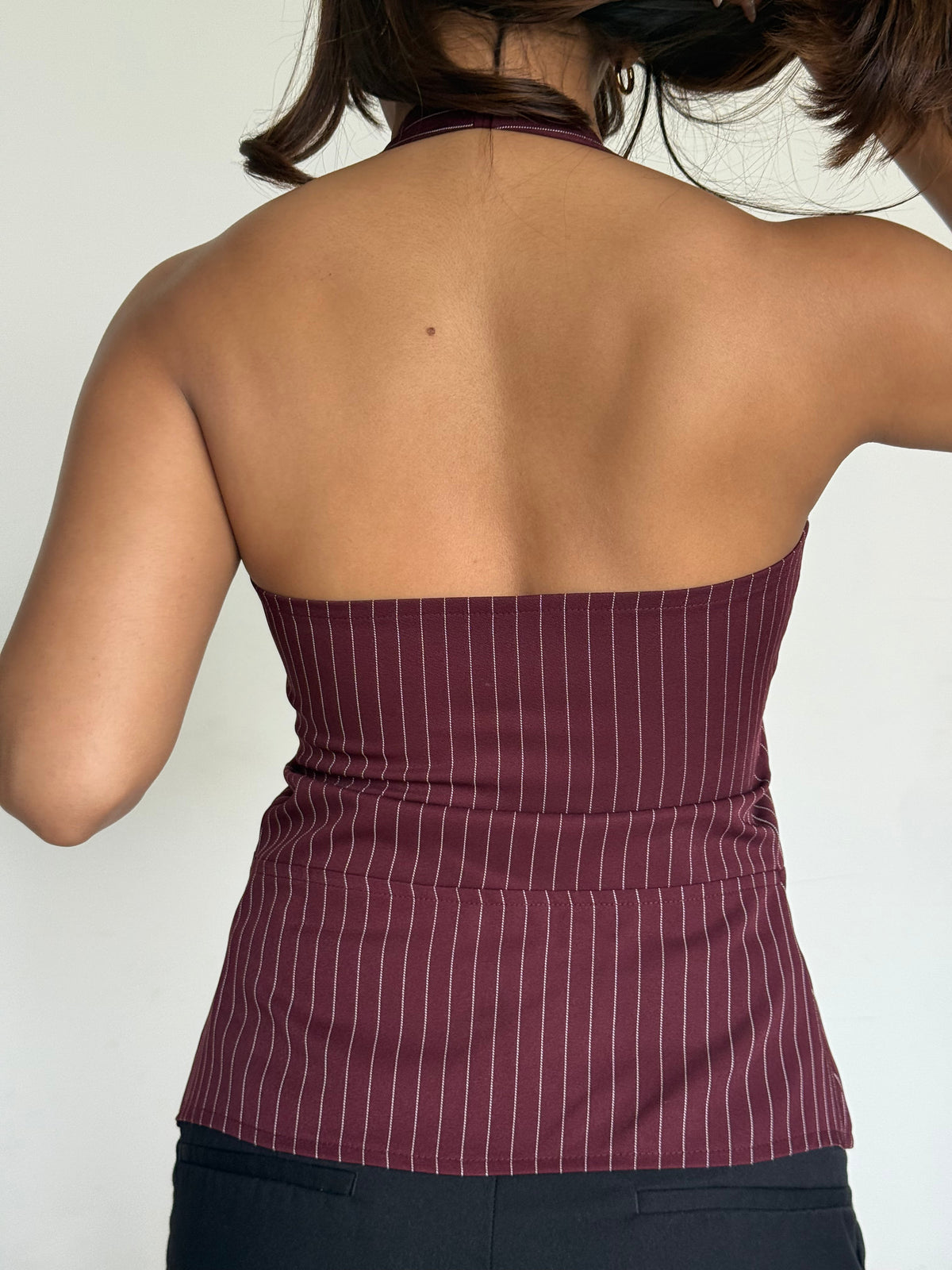 RǏWYÑ | Stripe Structure Halter Top
