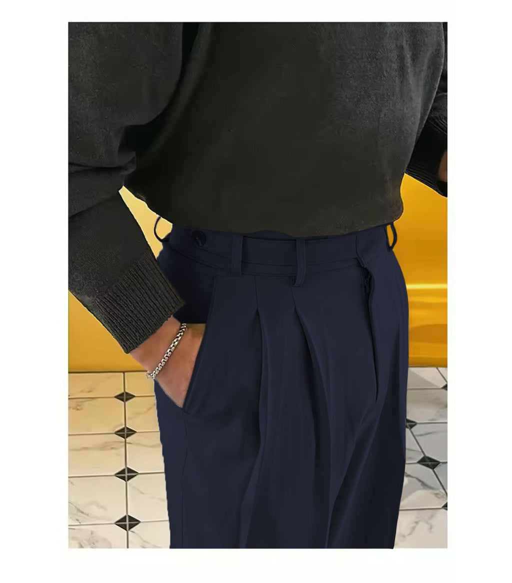 RIWYN Vintage Linen High Waist Straight Fit Trousers