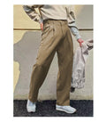 RIWYN Vintage Linen High Waist Straight Fit Trousers