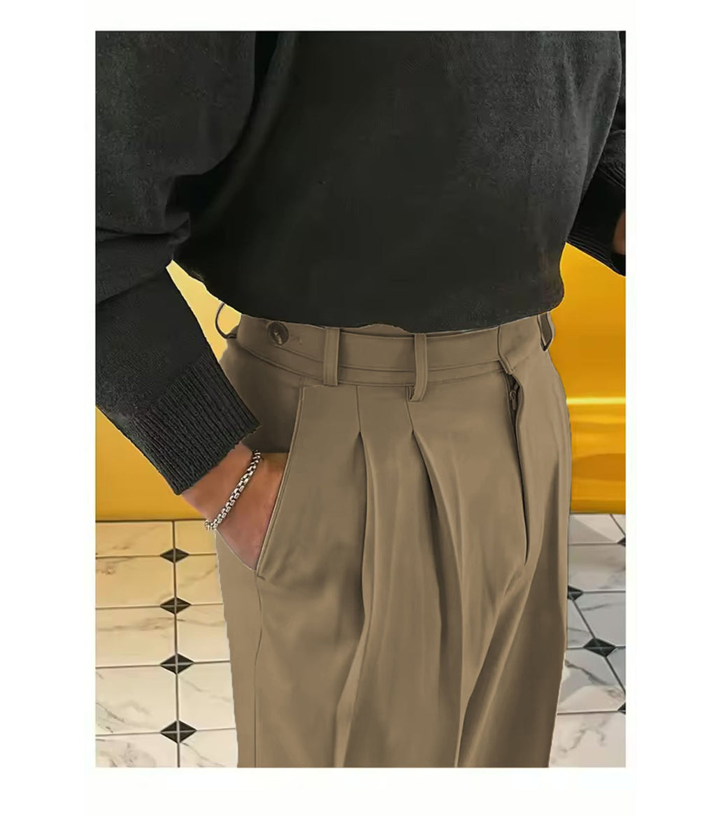 RIWYN Vintage Linen High Waist Straight Fit Trousers