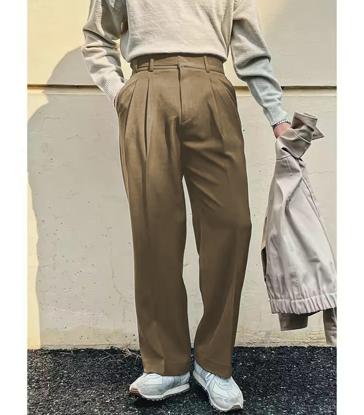 RIWYN Vintage Linen High Waist Straight Fit Trousers