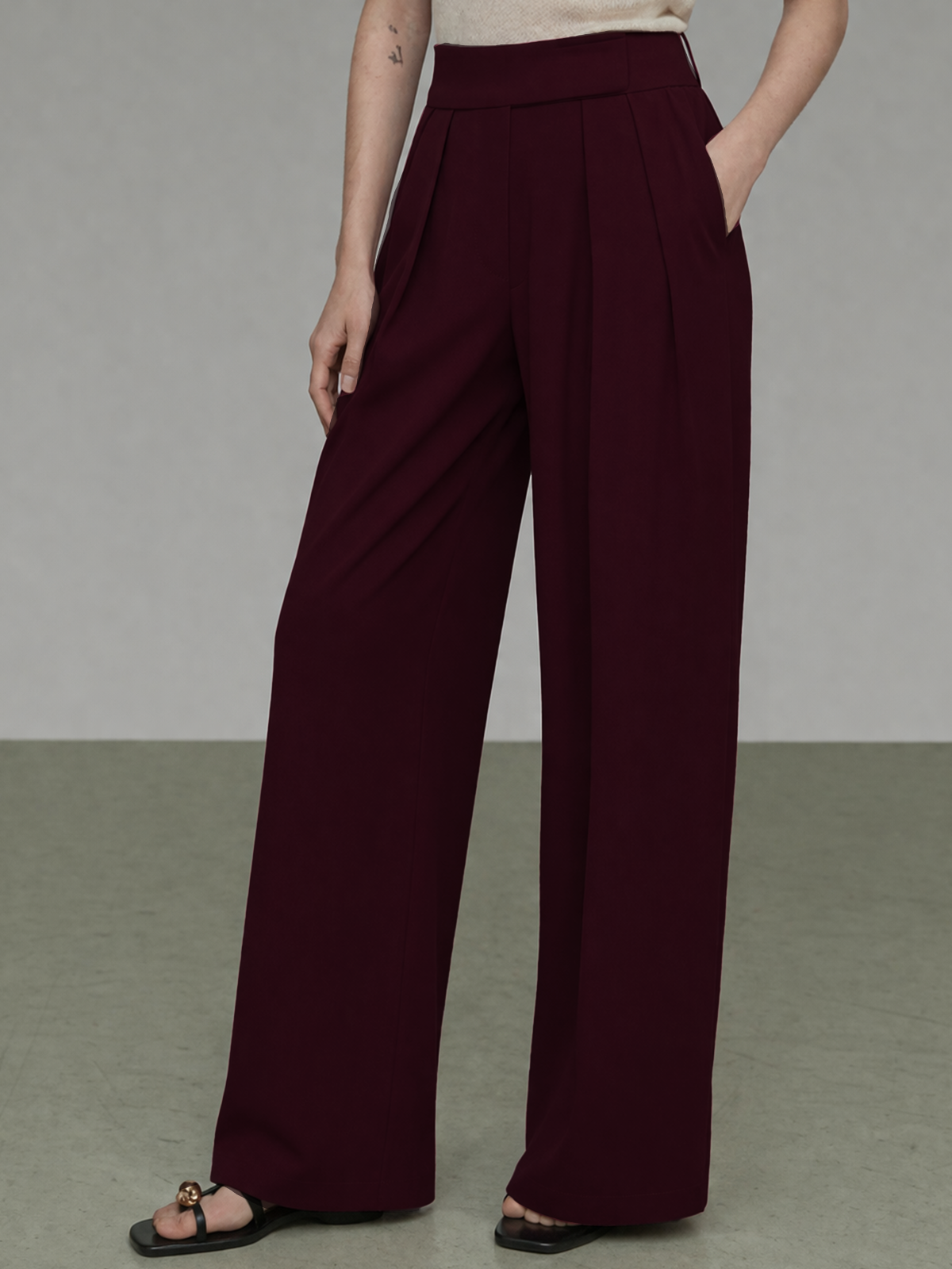 RǏWYÑ | Fine Pleat Tailored Trousers